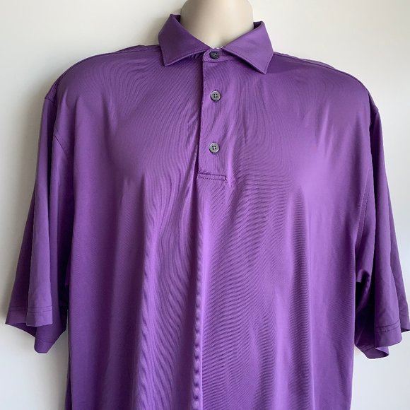 ⛳ FJ FOOTJOY Purple Short Sleeve Polo Shirt Men's Large - Picture 2 of 8